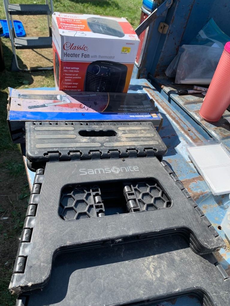 Heater, stools, grease gun