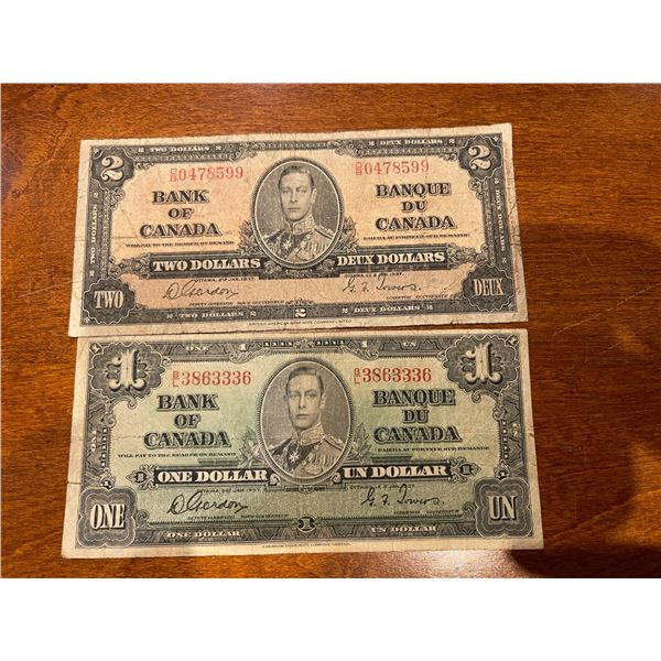 1937 $1 & $2 Currency