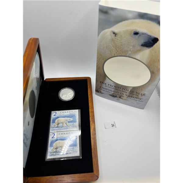 2004 Canada Limited Edition Sterling Silver $2 Coin & Stamp Set - The Proud Polar Bear