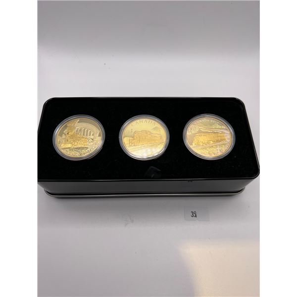 2017 $20 LOCOMOTIVES ACROSS CANADA - 3 COIN PURE SILVER SET WITH SUBSCRIPTION BOX