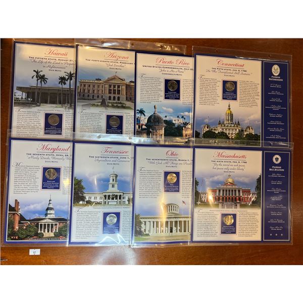 USA Bradford State Quarters Set of 8 UNC