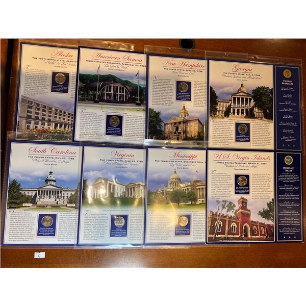 USA Bradford State Quarters Set of 8 UNC