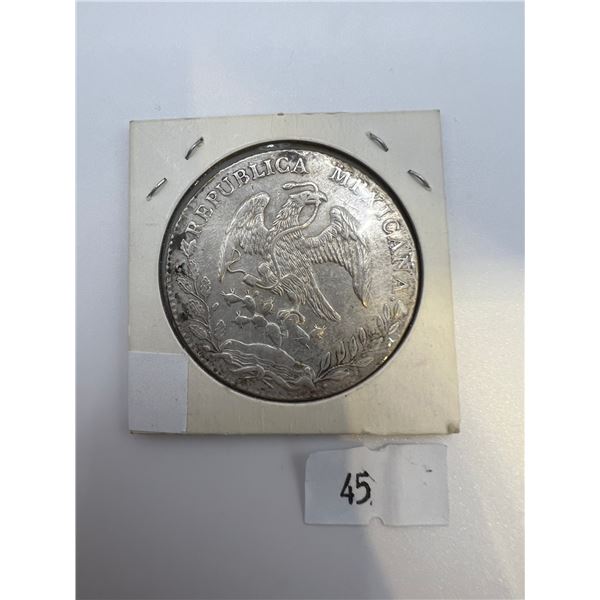 1875 Mexico 8 Reales Silver Coin
