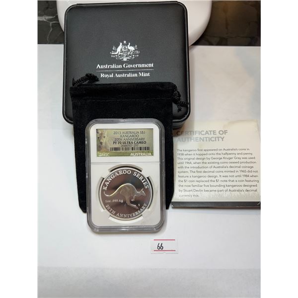 2013 Australia $1 Silver Proof Kangaroo - NGC graded