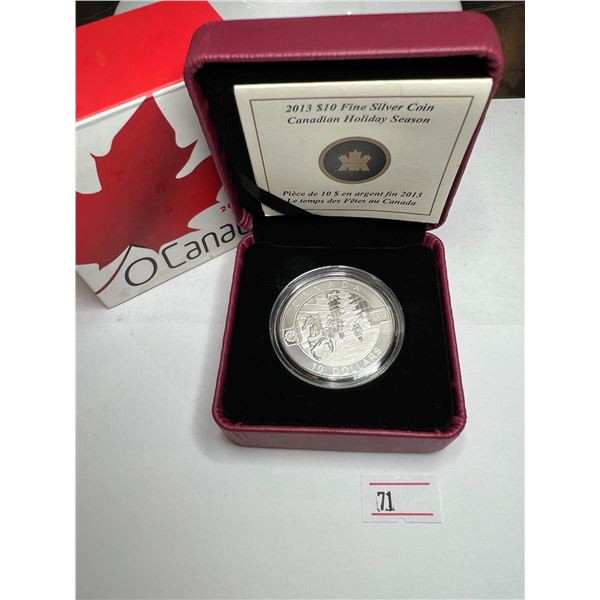 2013 $10 Fine Silver Coin - Canadain Holiday Season