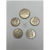 Image 1 : Canadian Silver 50 Cent Pieces and Silver Dollar Various Years
