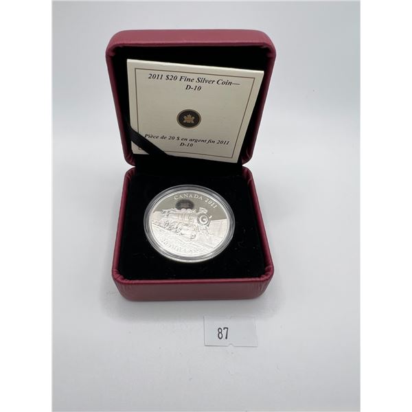 2011 $20 Fine Silver D-10 Locomotive Coin