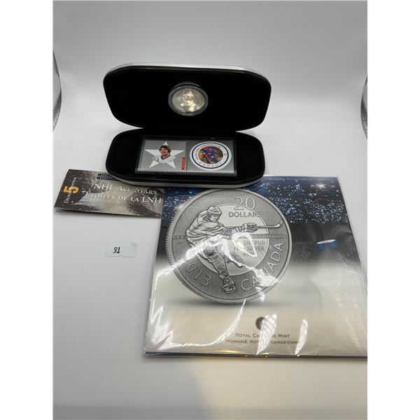 2 Piece Hockey Coin Set with a Fine Silver Coin