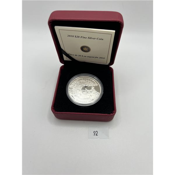 2010 $20 75th Anniversary of the First Banknotes Fine Silver Coin