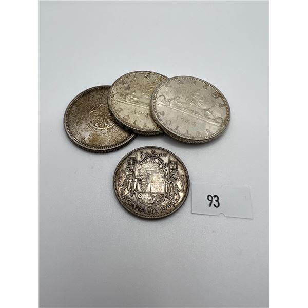 Canadian SIlver Dollars & 50 Cent Mix