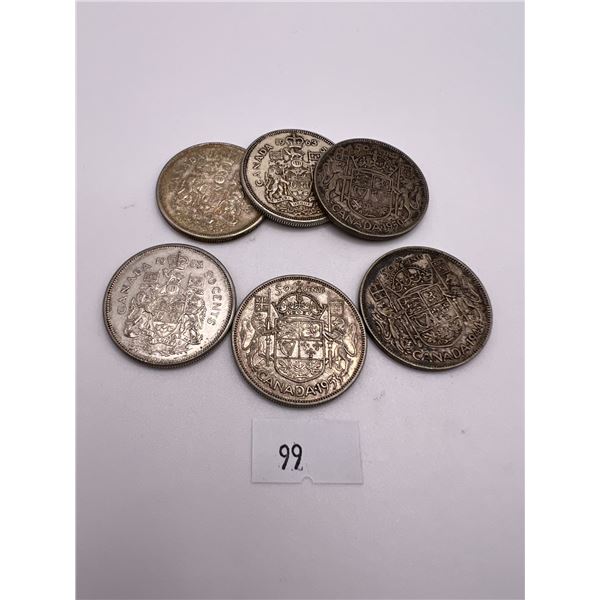 Canadian Silver 50 Cent Pieces