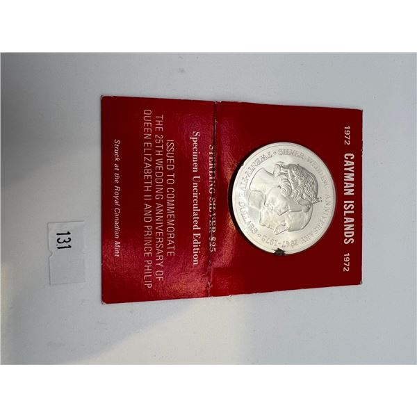 1972 $25 Cayman Islands Sterling Silver Coin