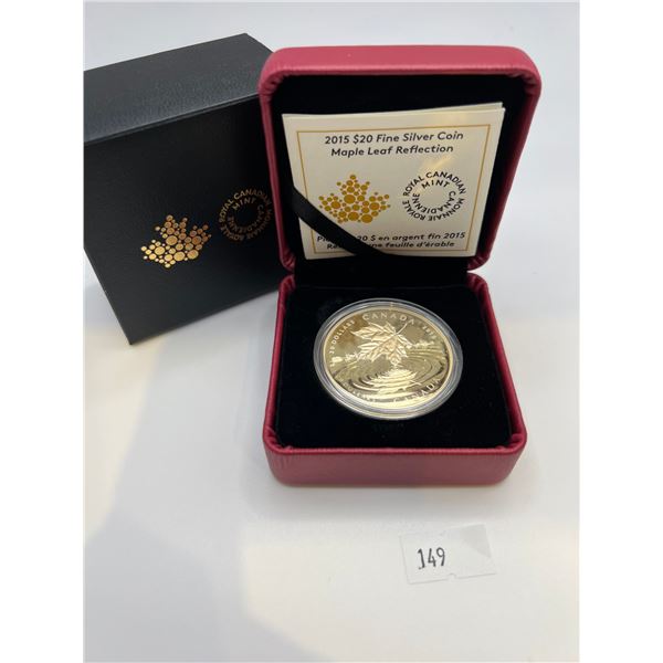 2015 $20 Fine Silver Maple Leaf Reflection Coin