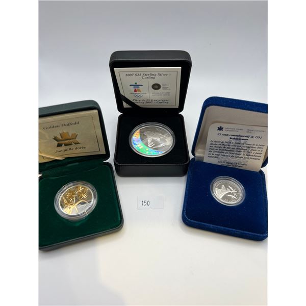 3 Sterling Silver RCM Coins
