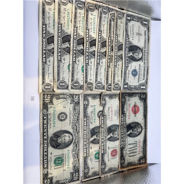USA $1, $2 & $20 Banknotes