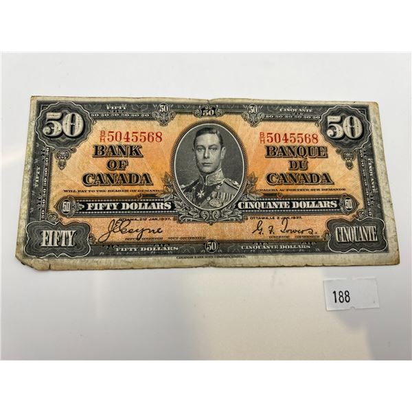1937 Canada $50 Banknote