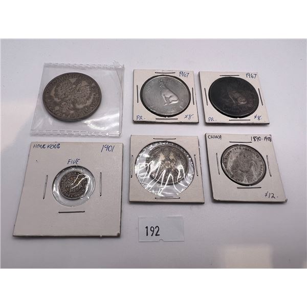 6 Silver Coins From Various Countries