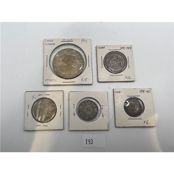 5 Chinese and Japanese Coins