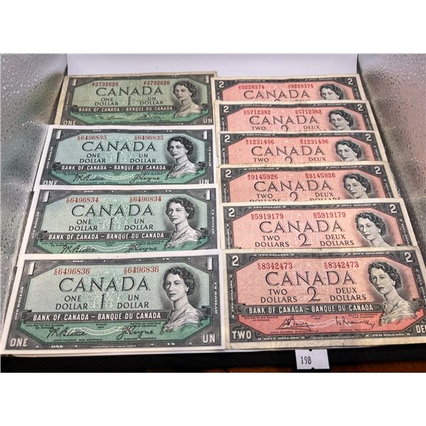 1954 Canada Banknotes Set of 10