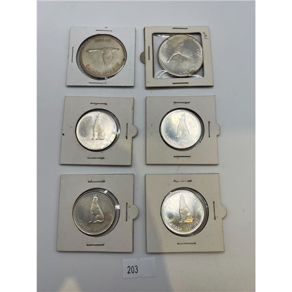 1967 Canadian Silver Dollars & 50 Cents