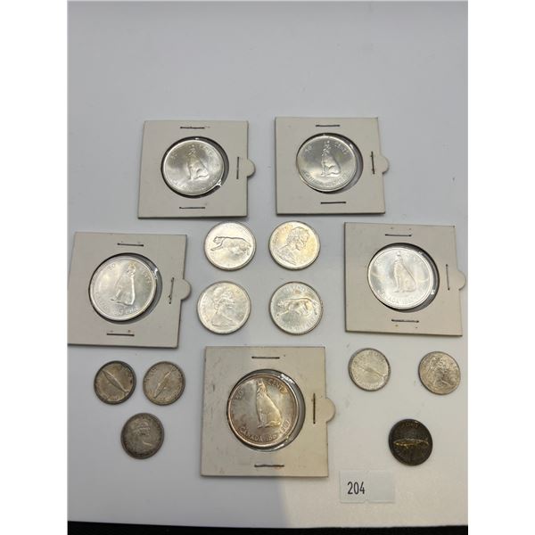 1967 Canadian 50 Cents, Quarters & Dimes