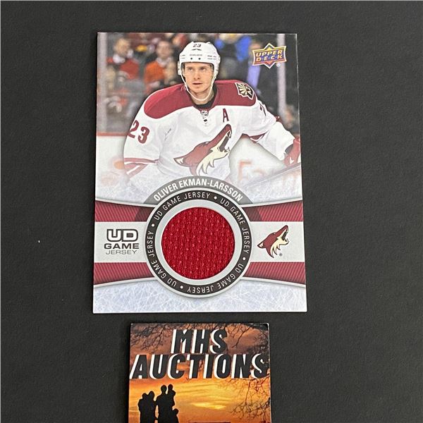 2015-16 U.D SERIES 1 HOCKEY OLIVER EKMAN-LARSSON JERSEY CARD (ref2042)