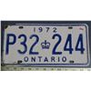 Image 1 : 1972 Ont licence plate