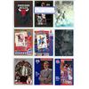 Image 2 : 4 sheets (36 cards) of assorted NBA Bulls cards