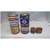 Image 1 : 4 Empty Honey Tins, Full Linseed Oil Putty Tin, and Full Vintage BF Goodrich Patch Kit Tin