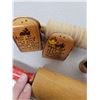 Image 2 : 2 Wooden Rolling Pins and Wood Salt + Pepper
