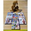 Image 1 : Various DVDs & teddy bear