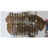 Image 5 : Souvenir  spoons on wooden Canada plague + 1 fruit spoon set, + 1 flower spoon set, + 5 spoons in a 