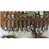 Image 6 : Souvenir  spoons on wooden Canada plague + 1 fruit spoon set, + 1 flower spoon set, + 5 spoons in a 