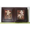 2 Dark framed flower pictures - Picture size 8