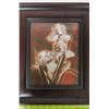Image 2 : 2 Dark framed flower pictures - Picture size 8" x 10"