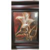 Image 3 : 2 Dark framed flower pictures - Picture size 8" x 10"