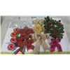 Image 1 : Christmas Decorations: 1 silver star, assortment of bows and ribbons + Garland