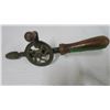 Image 4 : Antique Wooden level + Cast Iron shoe makers foot + Antique hand drill