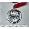 Image 2 : 2001 year of the volunteer royal Canadian mint medal. Huge 2 1/2" medal, suspended by a red lanyard.