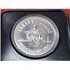 Image 2 : 1975 Calgary silver dollar. Cowboy on bucking bronco. Housed in its original black clamshell case. S