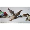 Image 3 : Vintage Ceramic Turtle Pulling Cart and 3 Ceramic Flying Ducks - 1 Broken