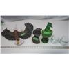 Image 1 : Clear Eagle Mugs, Wood Eagle Statue, Green Eagle Decanter and Ceramic Eagle Wall Hanging - Some Dama