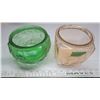 Image 1 : Green Bowl and Pink Buscuit Barrel - No Lid