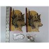 Image 1 : 2 hanging wooden wolf plaques