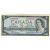 Image 1 : 1954 Canada 5 dollar bill