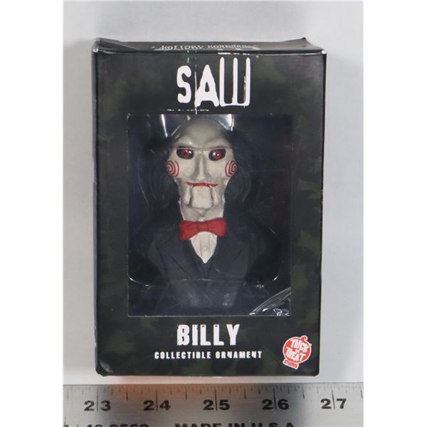 SAW BILLY COLLECTIBLE ORNAMENT IN ORIGINAL BOX