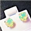 Image 2 : 10K WHITE GOLD OPAL(1CT) EARRINGS