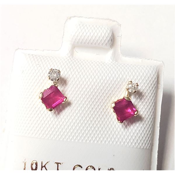 10K YELLOW GOLD RUBY(0.44CT) DIAMOND(0.06CT)