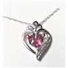 Image 1 : SILVER CREATED GEMSTONE 19"NECKLACE