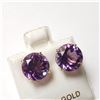 Image 2 : 14K YELLOW GOLD AMETHYST(5CT) EARRINGS